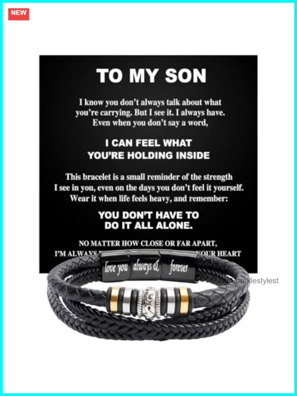 Vegan Leather Bracelet for Son from Mom Dad, Graduation Birthday Gift, Classic